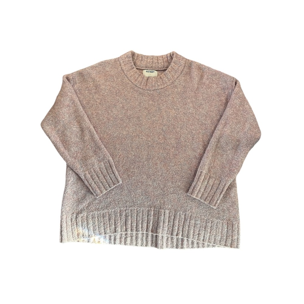 Old Navy Chunky Textured Knit Crewneck Sweater‎ Mauve Heather L